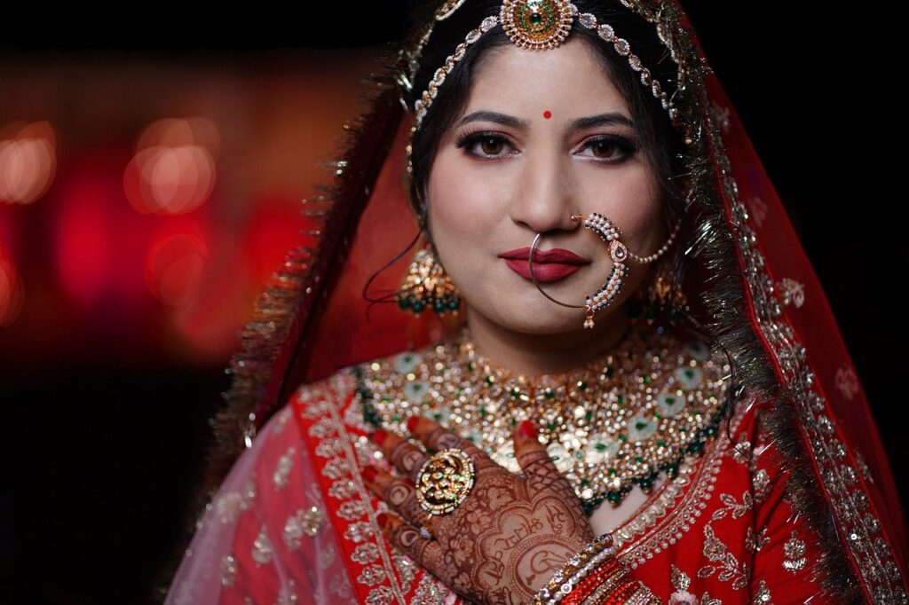 indian bride, red, wedding day